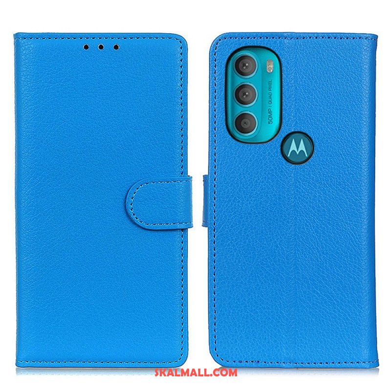 Fodral Moto G71 5G Traditionellt Litchi