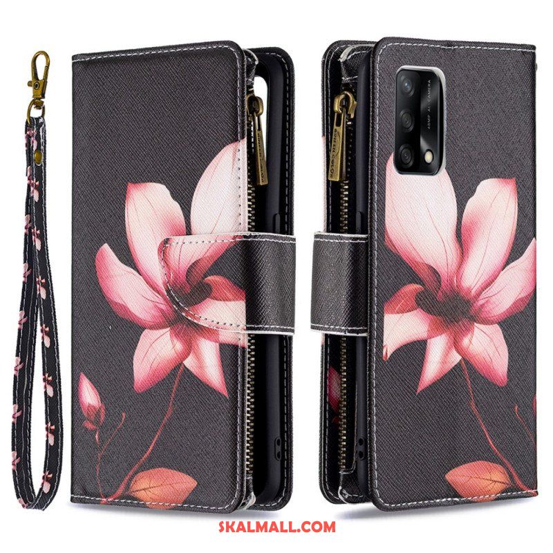 Fodral Oppo A74 4G Blomma Blixtlåsficka