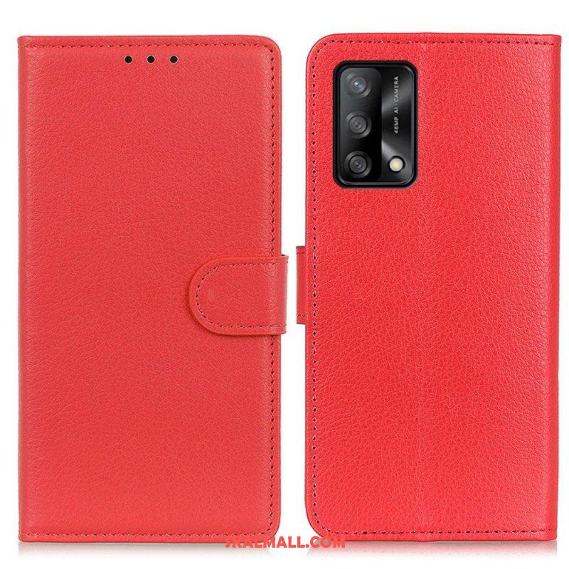 Fodral Oppo A74 4G Traditionellt Litchi