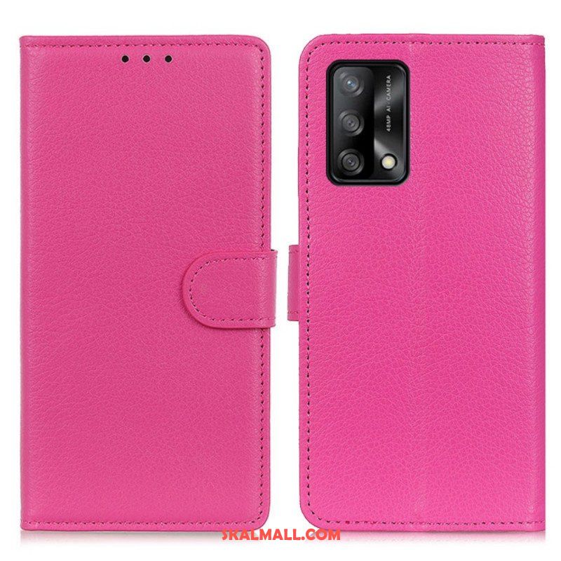 Fodral Oppo A74 4G Traditionellt Litchi