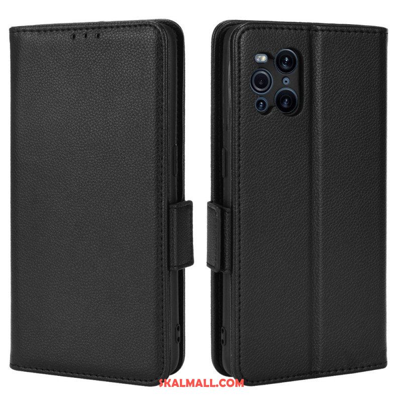 Fodral Oppo Find X3 Pro Folio-fodral Flap Double Litchi Nya Färger