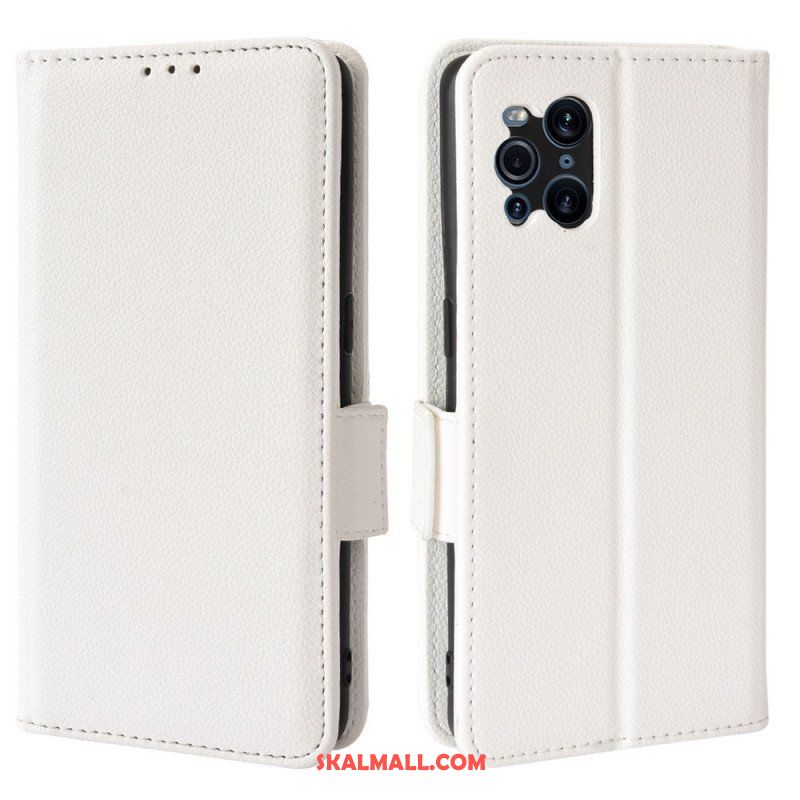 Fodral Oppo Find X3 Pro Folio-fodral Flap Double Litchi Nya Färger