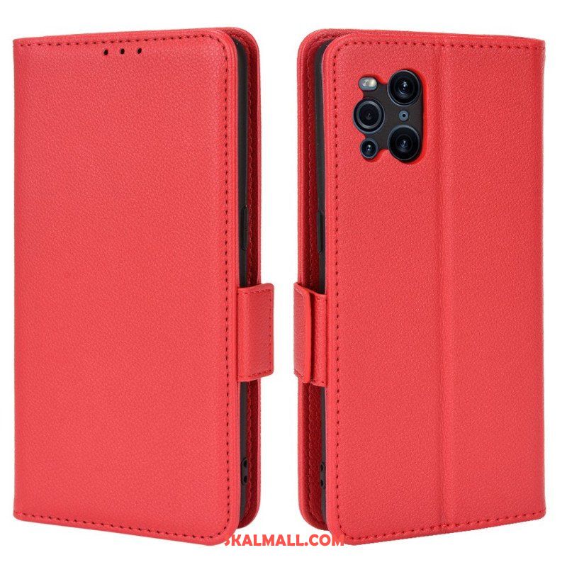 Fodral Oppo Find X3 Pro Folio-fodral Flap Double Litchi Nya Färger