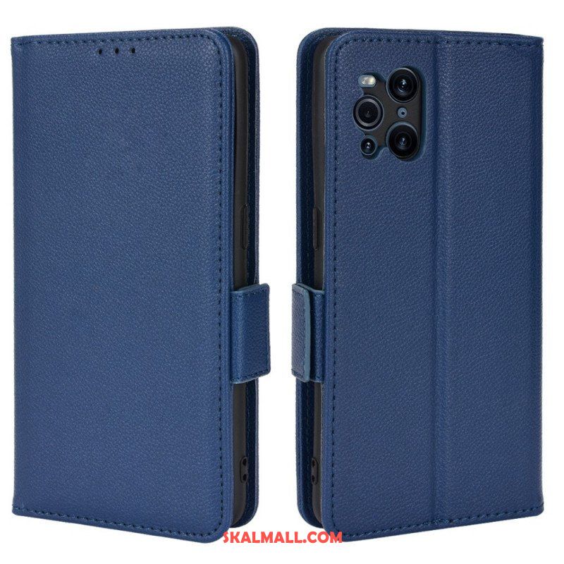 Fodral Oppo Find X3 Pro Folio-fodral Flap Double Litchi Nya Färger