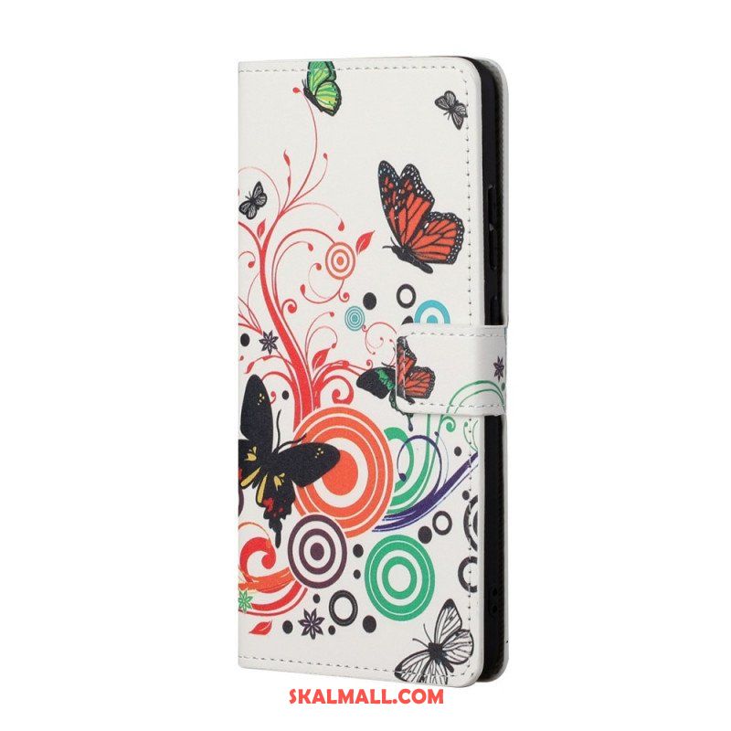 Fodral Samsung Galaxy A13 5G / A04s Fjärilar Och Blommor