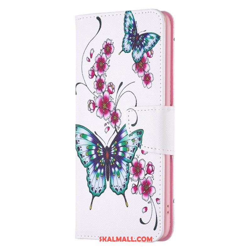 Fodral Samsung Galaxy A14 / A14 5G Färgglada Fjärilar