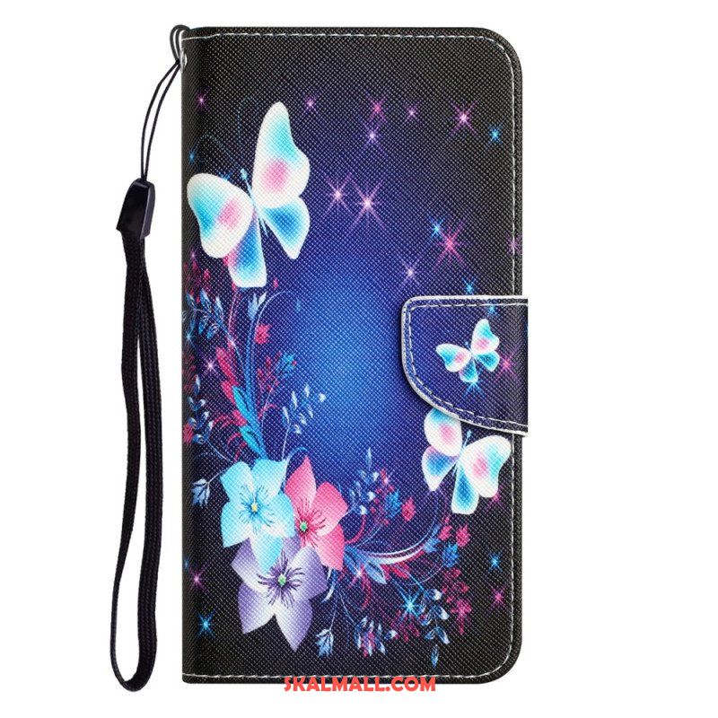 Fodral Samsung Galaxy A54 5G Med Kedjar Fairy Butterflies With Lanyard