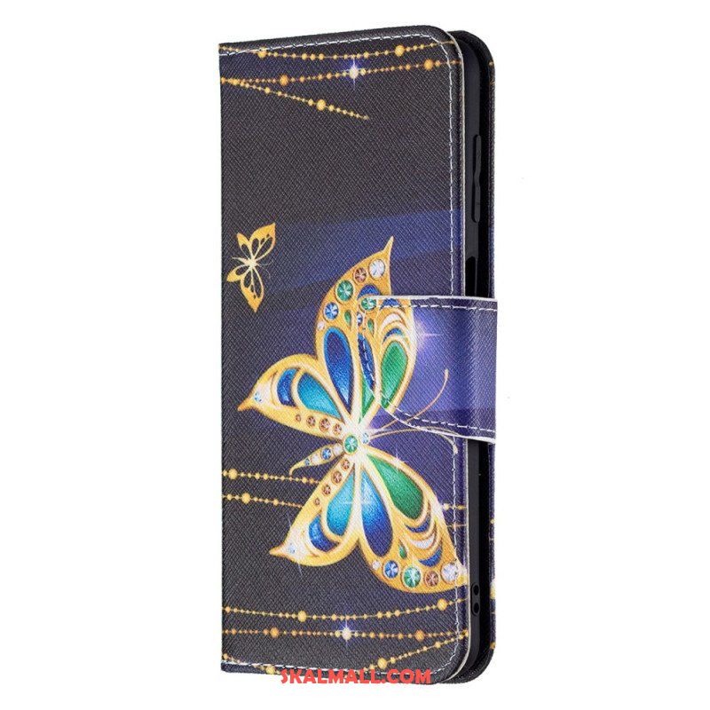 Fodral Samsung Galaxy M32 Gyllene Fjärilar