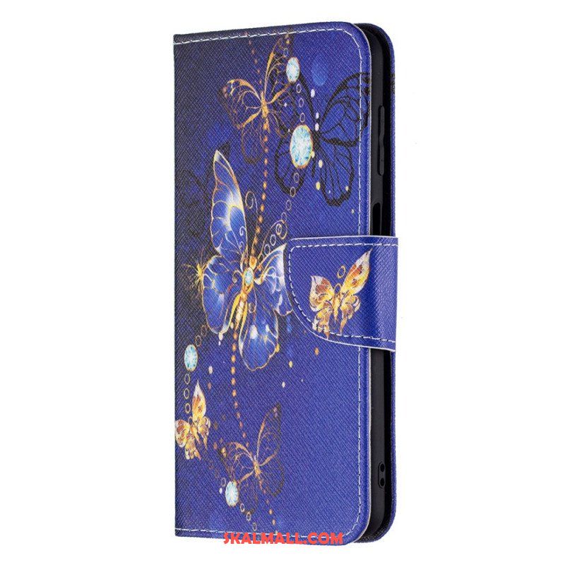 Fodral Samsung Galaxy M32 Gyllene Fjärilar