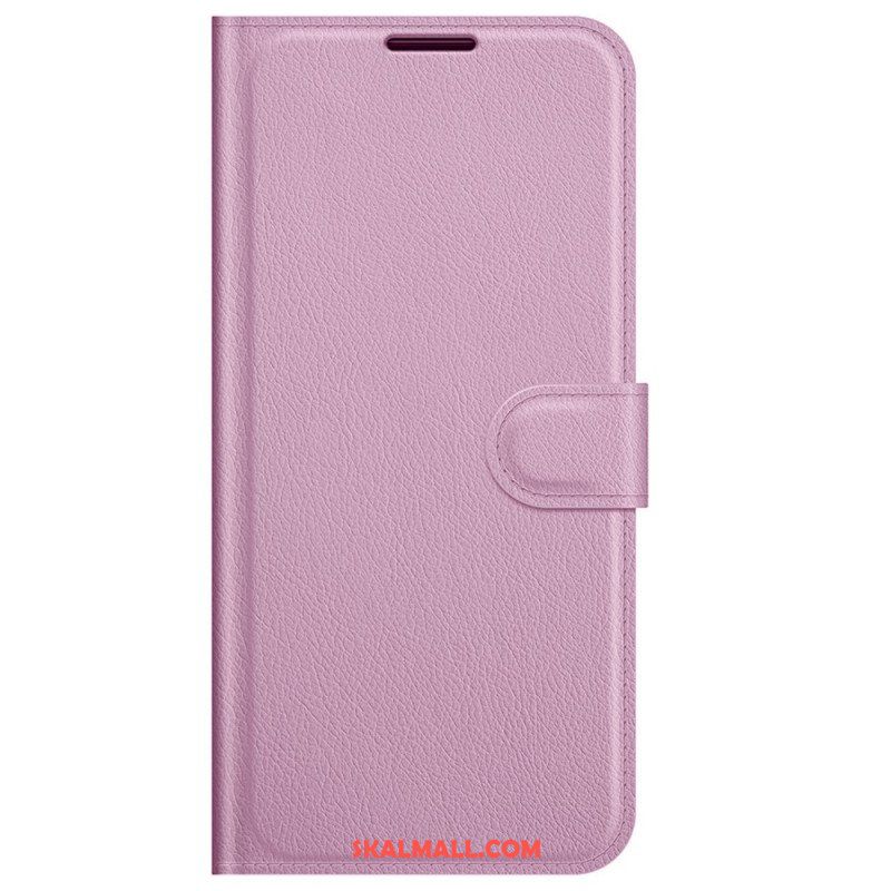 Fodral Samsung Galaxy M32 Klassisk Litchi Lädereffekt