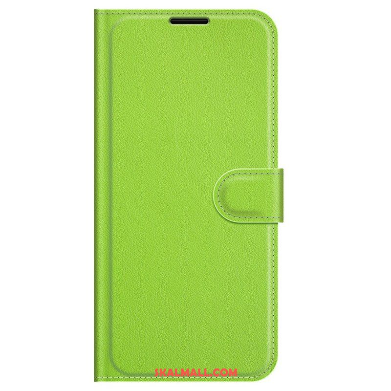 Fodral Samsung Galaxy M32 Klassisk Litchi Lädereffekt