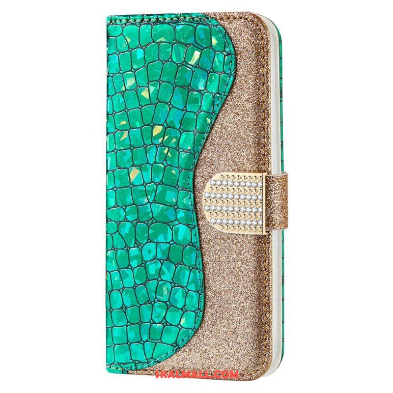 Fodral Samsung Galaxy S22 5G Krokodil Diamanter