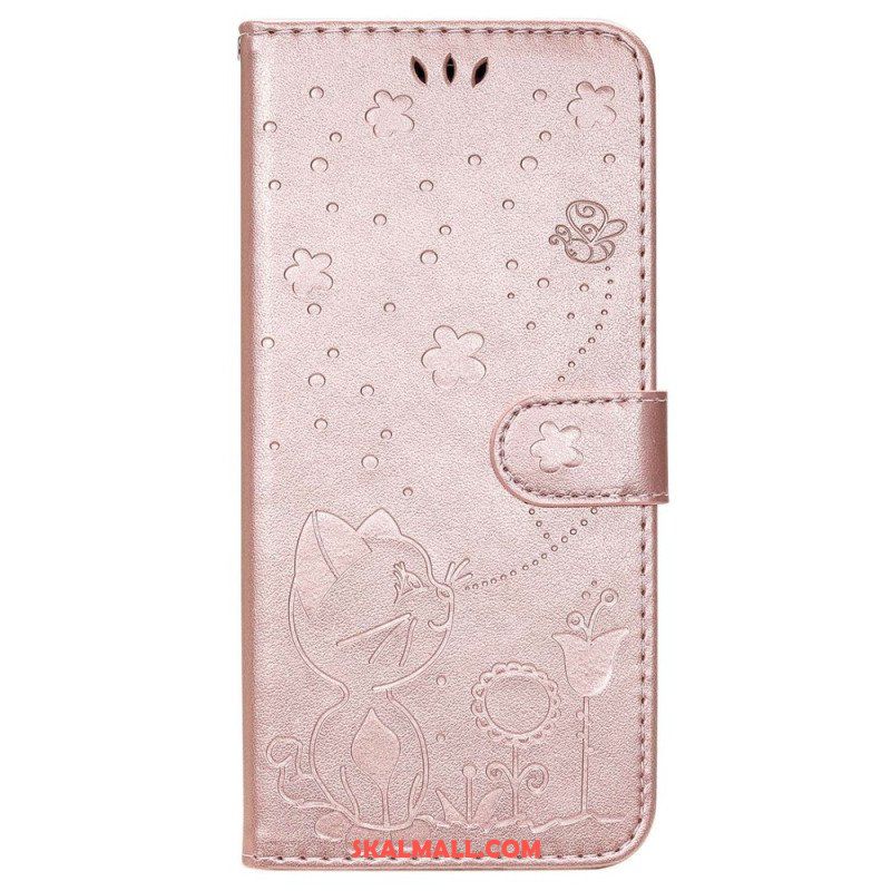 Fodral Samsung Galaxy S23 Ultra 5G Med Kedjar Strappy Cat And Bees