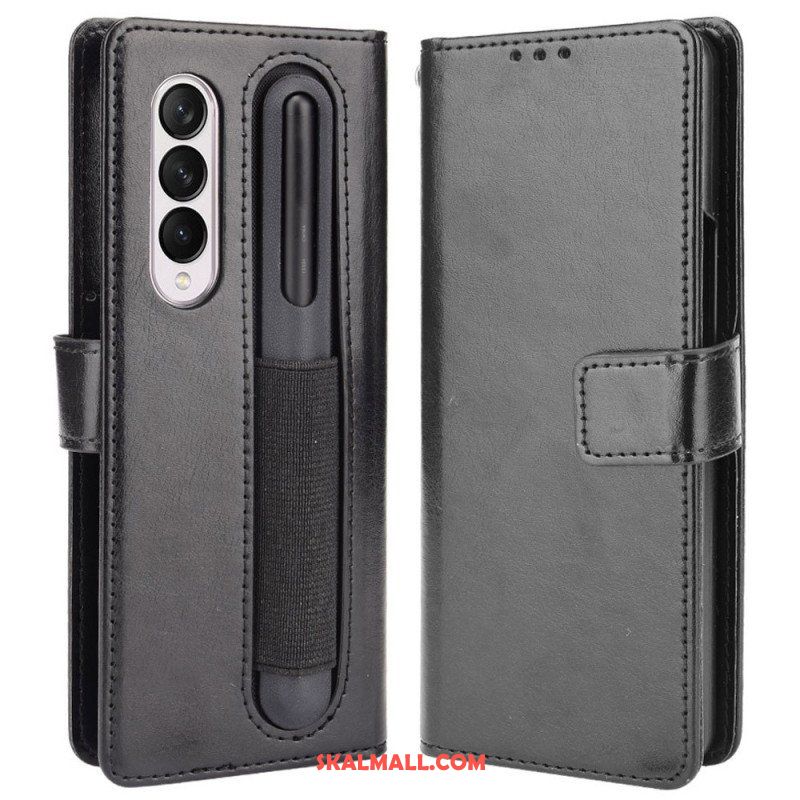 Fodral Samsung Galaxy Z Fold 4 Med Kedjar Retro Business Strappy