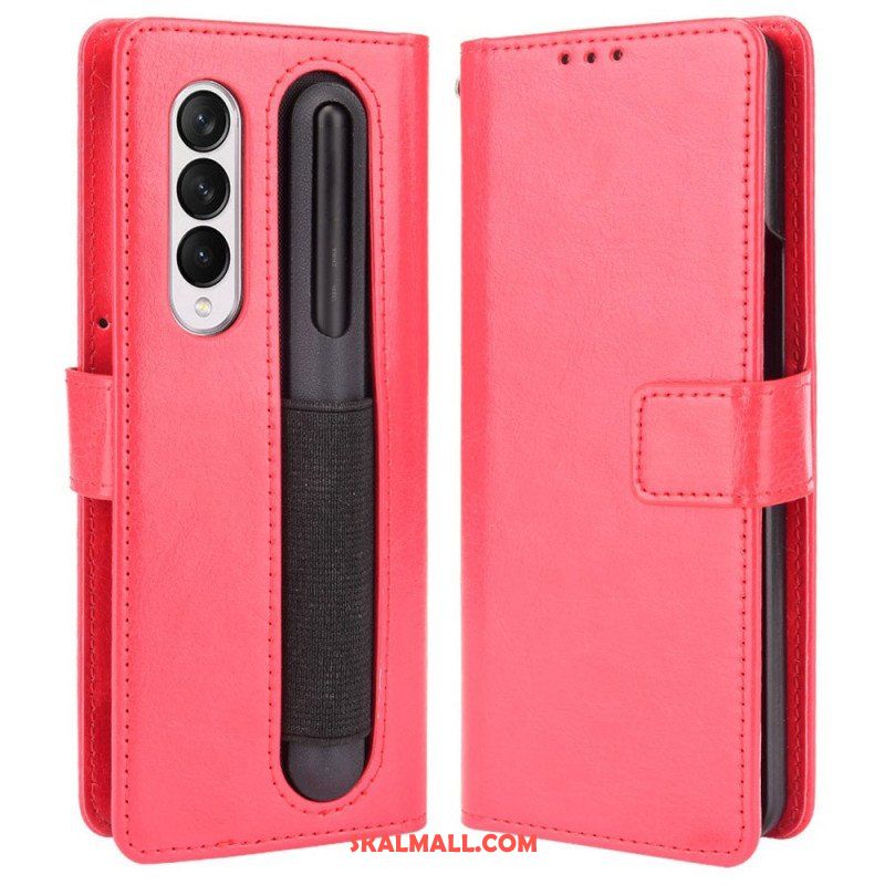 Fodral Samsung Galaxy Z Fold 4 Med Kedjar Retro Business Strappy