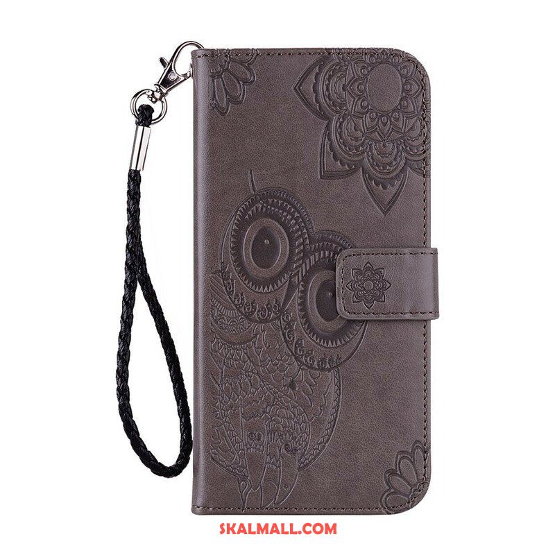 Fodral Xiaomi Redmi Note 10 / 10S Uggla Mandala Och Lanyard