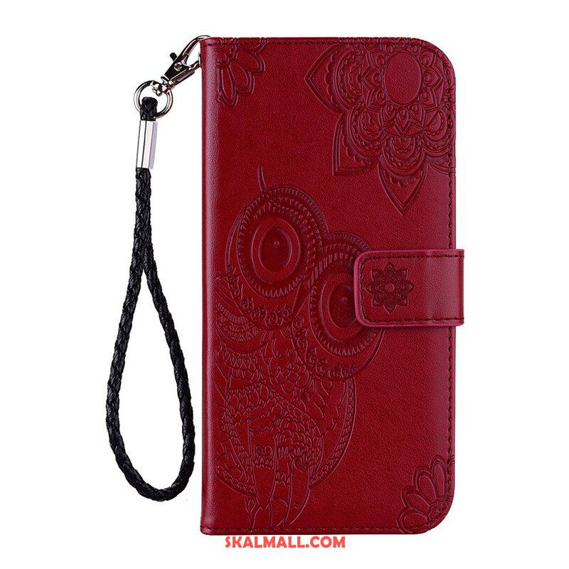 Fodral Xiaomi Redmi Note 10 / 10S Uggla Mandala Och Lanyard