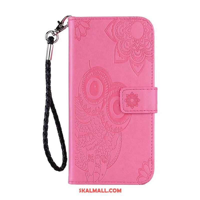 Fodral Xiaomi Redmi Note 10 / 10S Uggla Mandala Och Lanyard