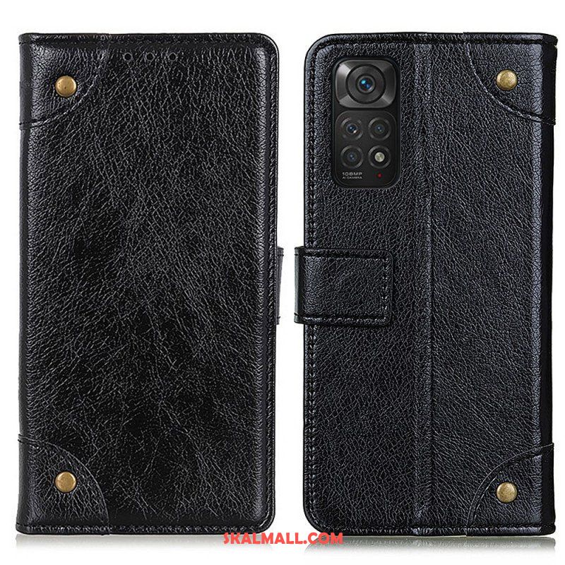 Fodral Xiaomi Redmi Note 11 / 11S Stil Nappa Läder Vintage Nitar