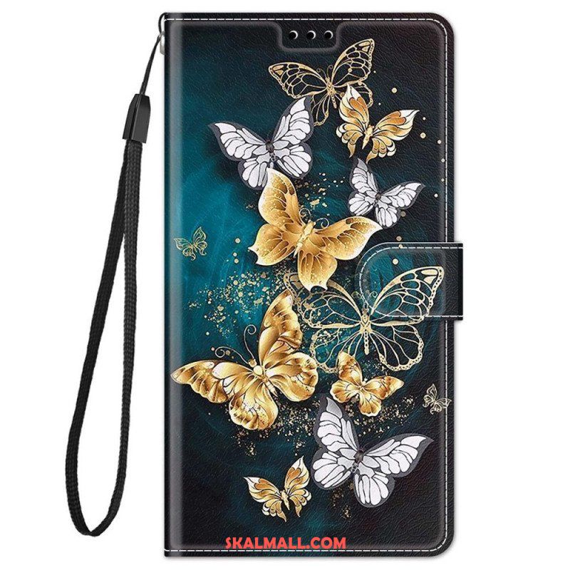 Fodral Xiaomi Redmi Note 11 Pro Plus 5G Med Kedjar Strap Butterflies Fan