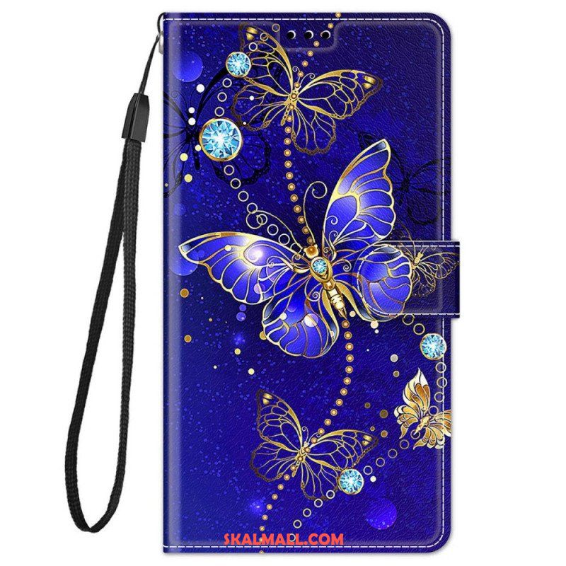 Fodral Xiaomi Redmi Note 11 Pro Plus 5G Med Kedjar Strap Butterflies Fan