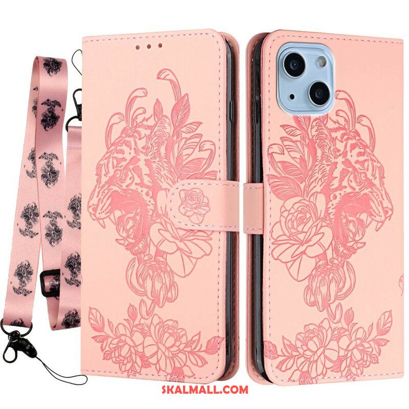 Fodral iPhone 13 Mini Med Kedjar Barock Strappy Tiger