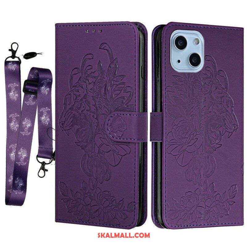 Fodral iPhone 13 Mini Med Kedjar Barock Strappy Tiger