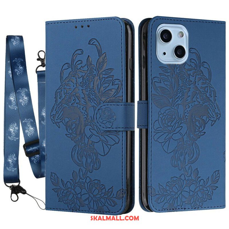 Fodral iPhone 13 Mini Med Kedjar Barock Strappy Tiger