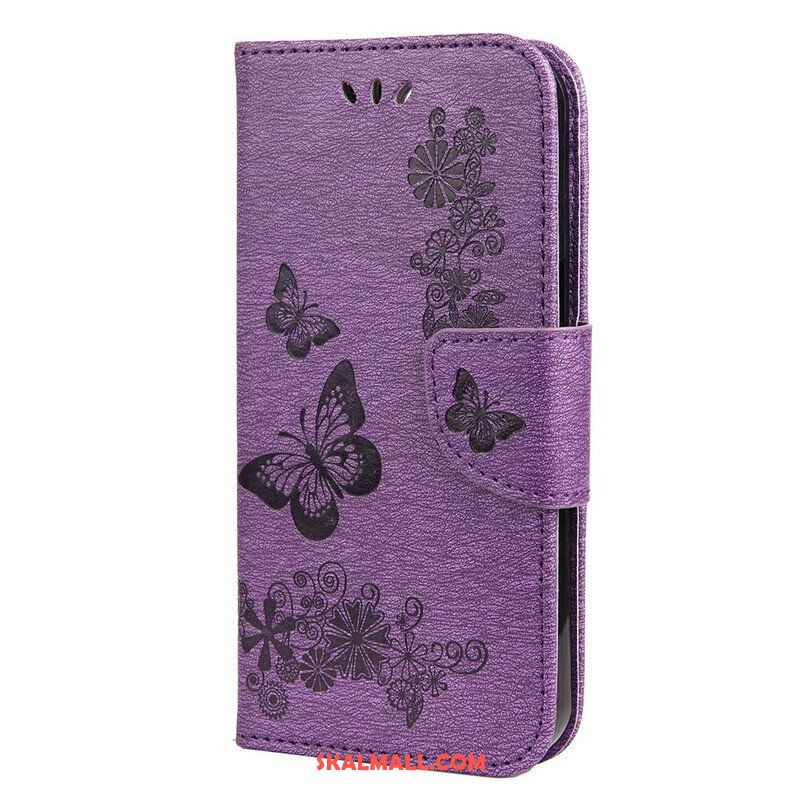 Fodral iPhone 13 Mini Med Kedjar Fantastiska Remfjärilar