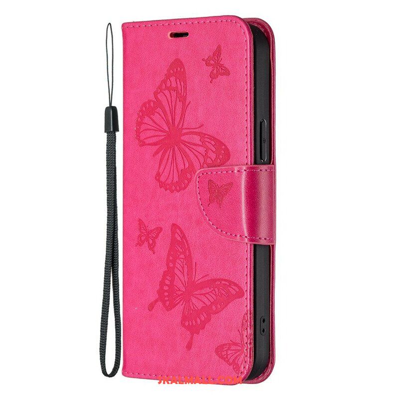 Fodral iPhone 13 Pro Med Kedjar Fjärilar Tryckt Strappy