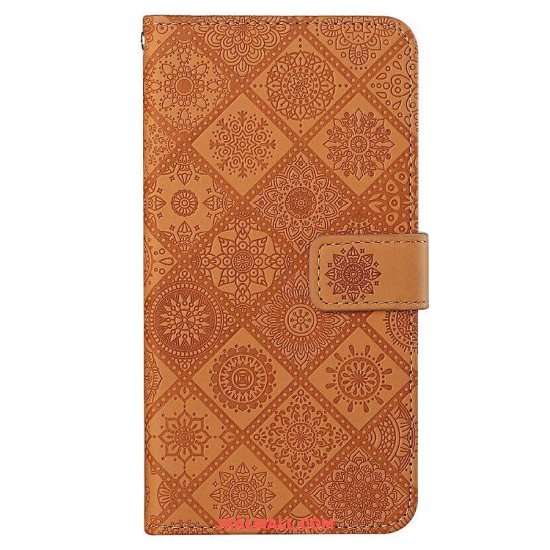Fodral iPhone 14 Med Kedjar Rem Tapestry Mönster