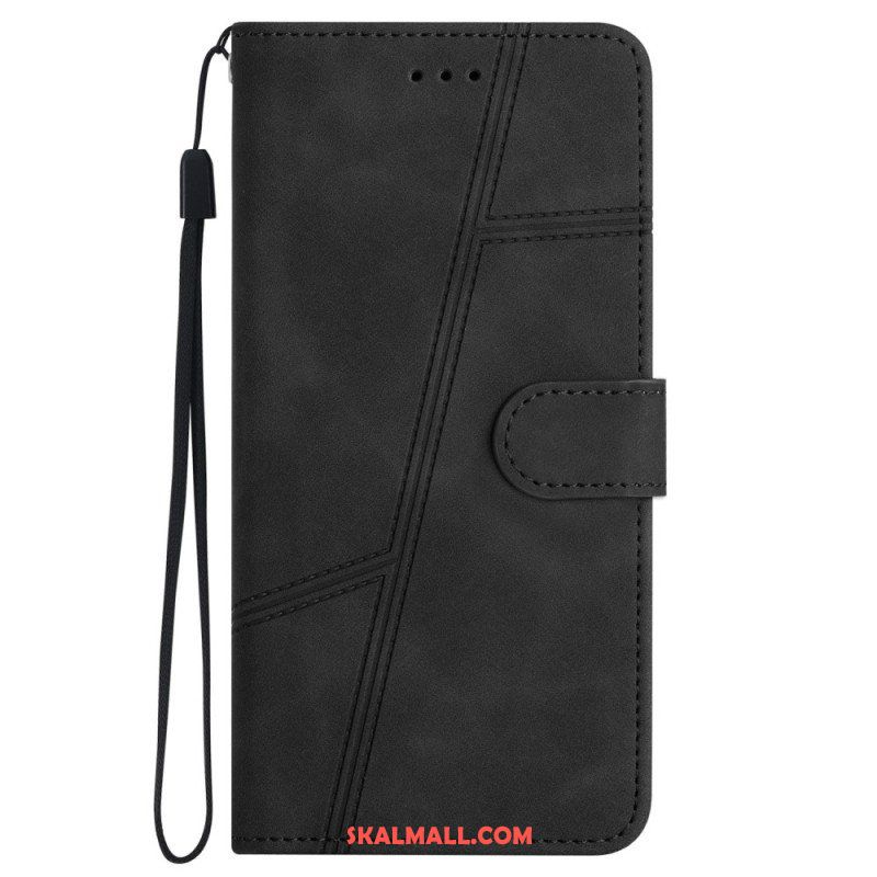 Fodral iPhone 14 Pro Med Kedjar Strappy Elegance Läderstil