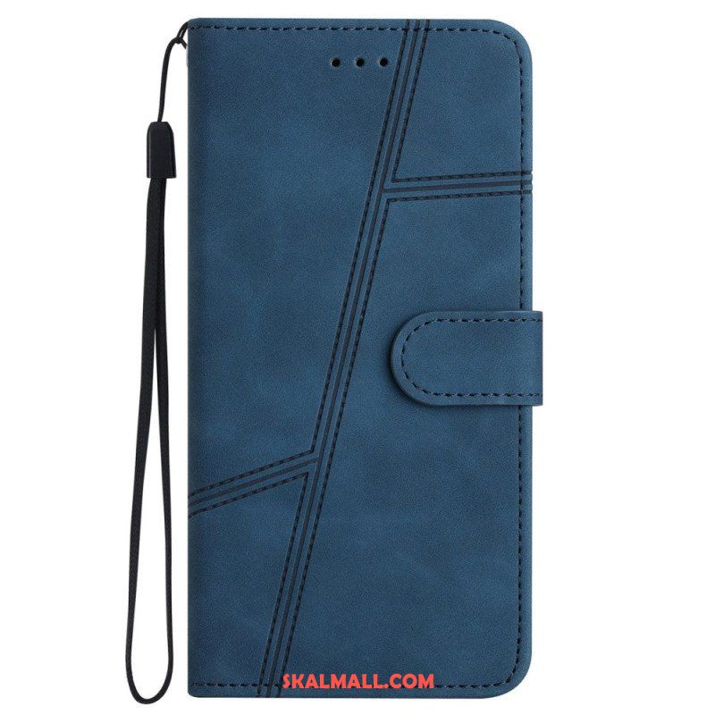 Fodral iPhone 14 Pro Med Kedjar Strappy Elegance Läderstil