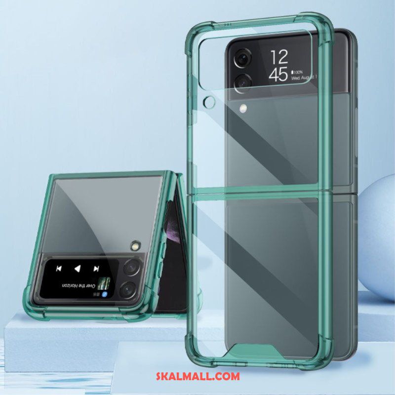 Folio-fodral Mobilskal Samsung Galaxy Z Flip 4 Läderfodral Transparenta Gkk-förstärkta Hörn