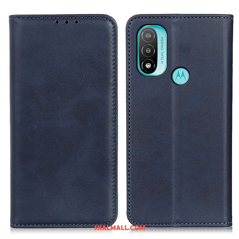 Folio-fodral Moto E40 / E30 / E20 Läderfodral Elegance Split Läder