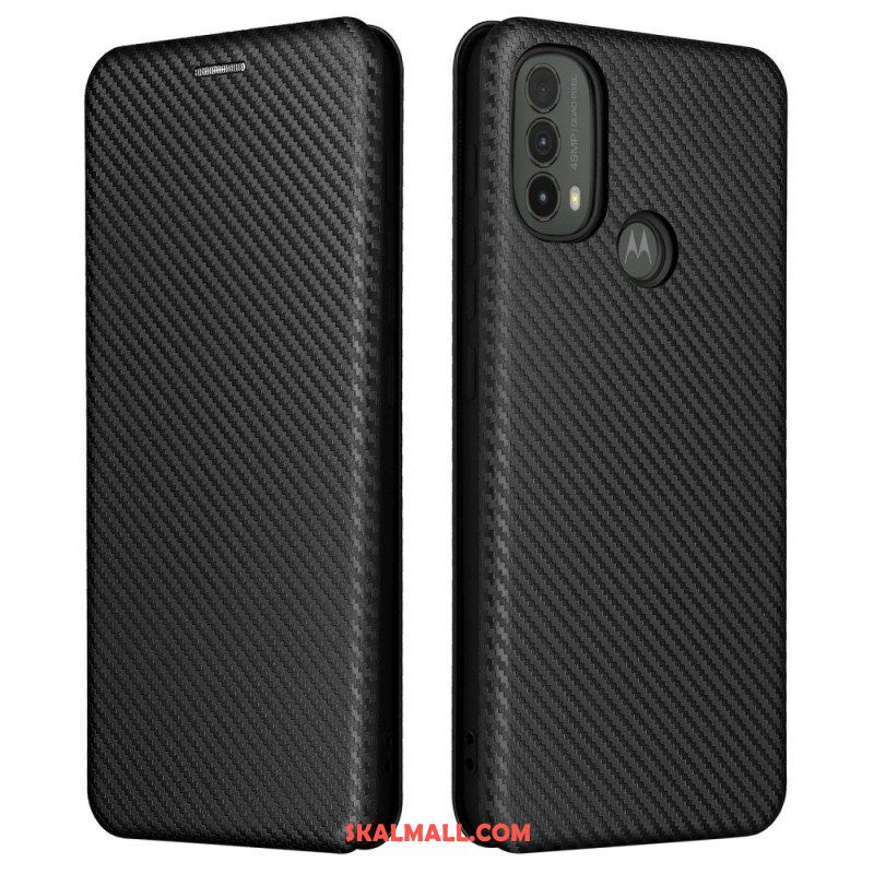 Folio-fodral Moto E40 / E30 / E20 Läderfodral Kolfiber