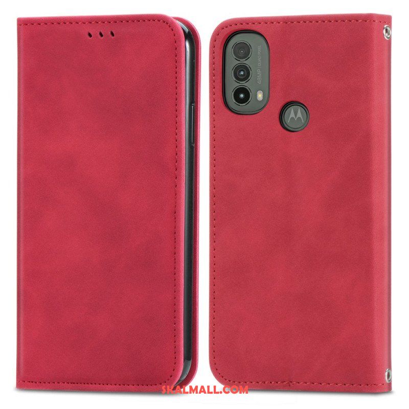 Folio-fodral Moto E40 / E30 / E20 Läderfodral Skin-touch Design