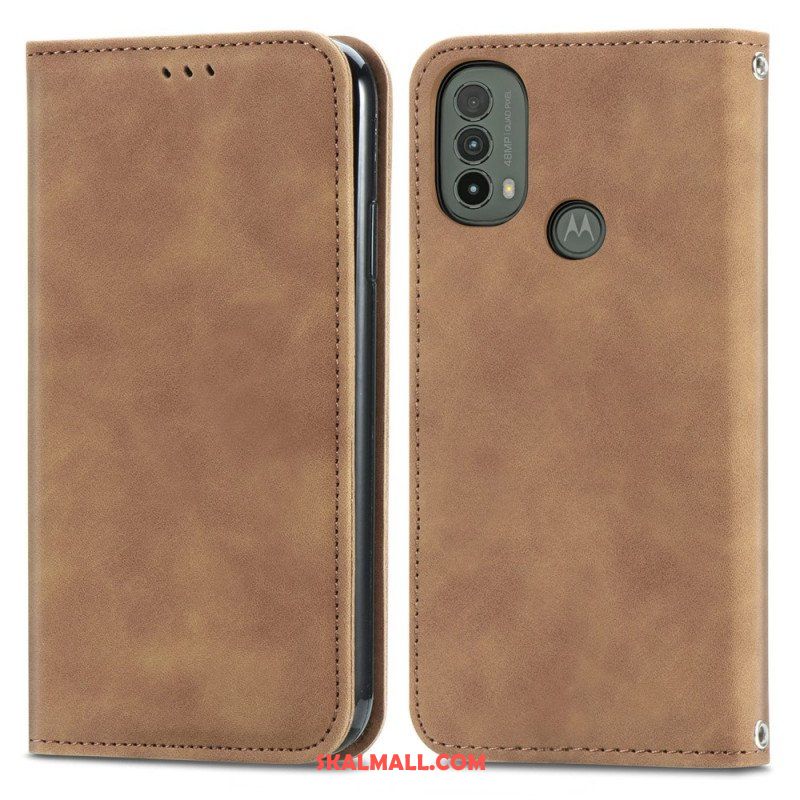 Folio-fodral Moto E40 / E30 / E20 Läderfodral Skin-touch Design