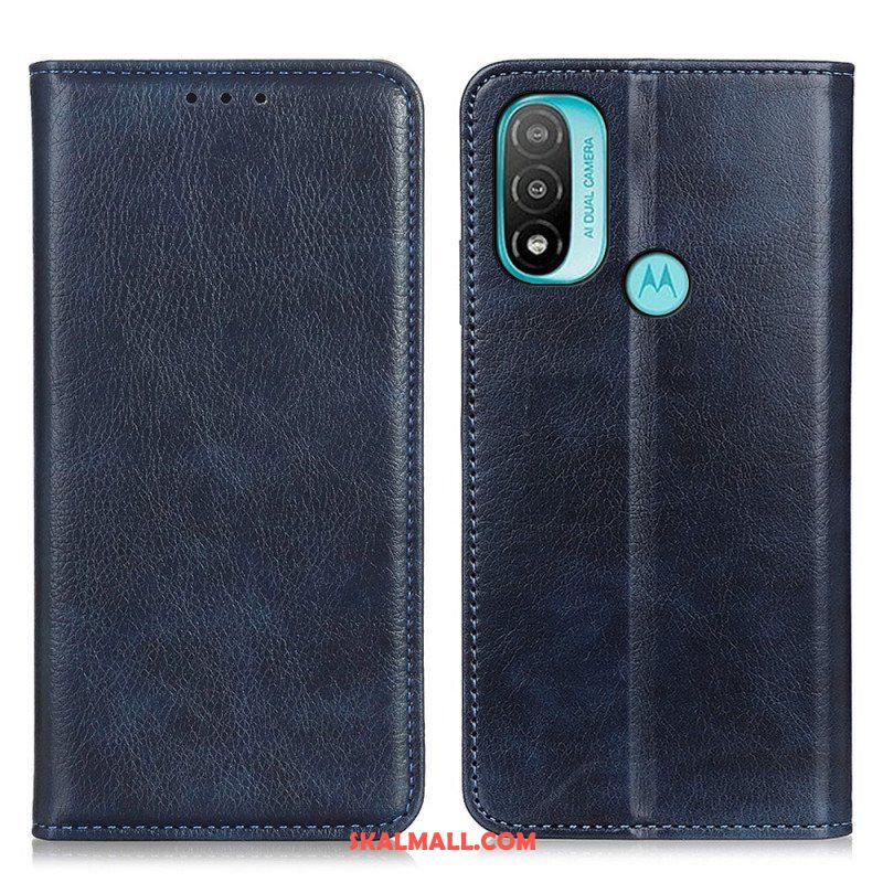 Folio-fodral Moto E40 / E30 / E20 Läderfodral Texturerat Delat Läder