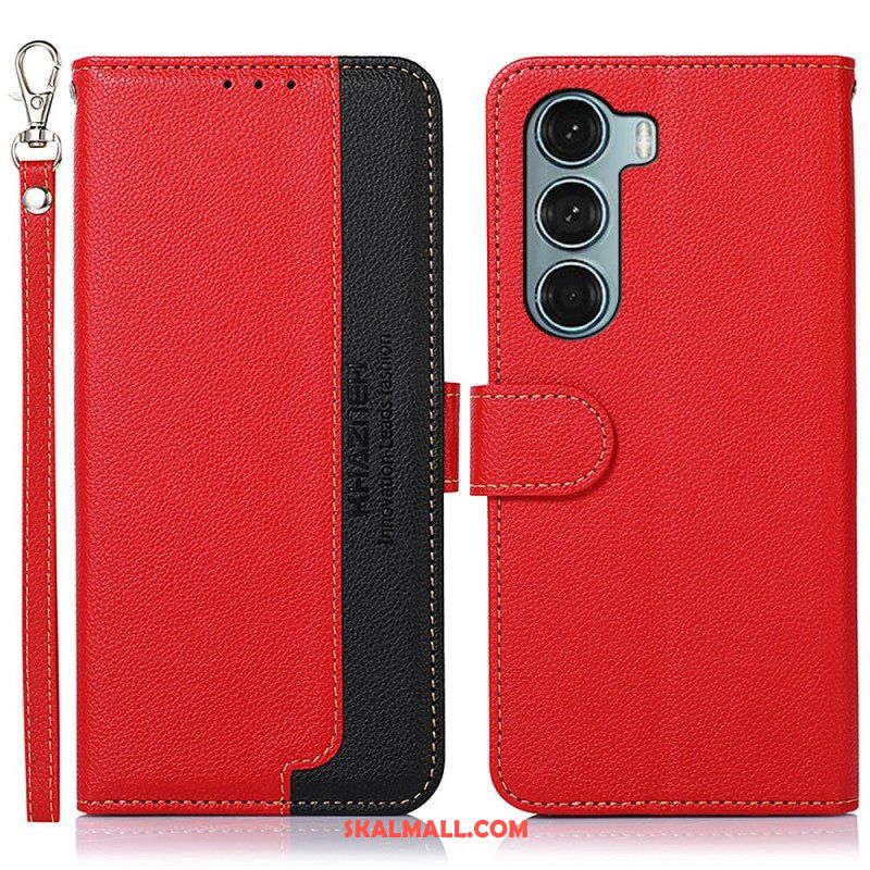 Folio-fodral Moto G200 5G Lychee Style Rfid Khazneh