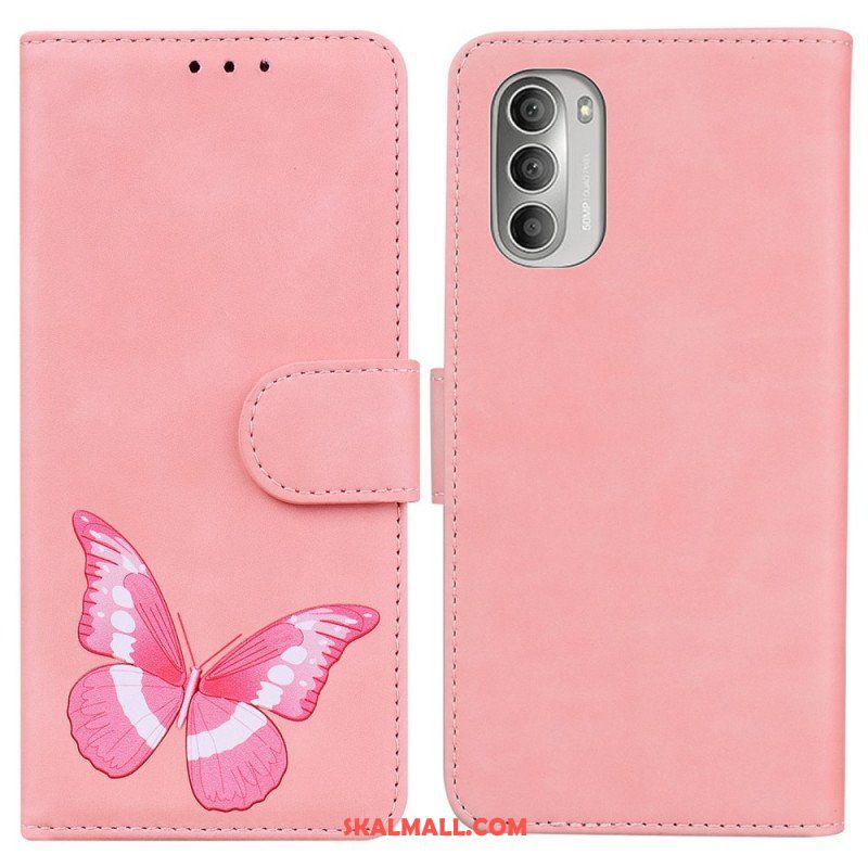 Folio-fodral Moto G51 5G Skin-touch Butterfly