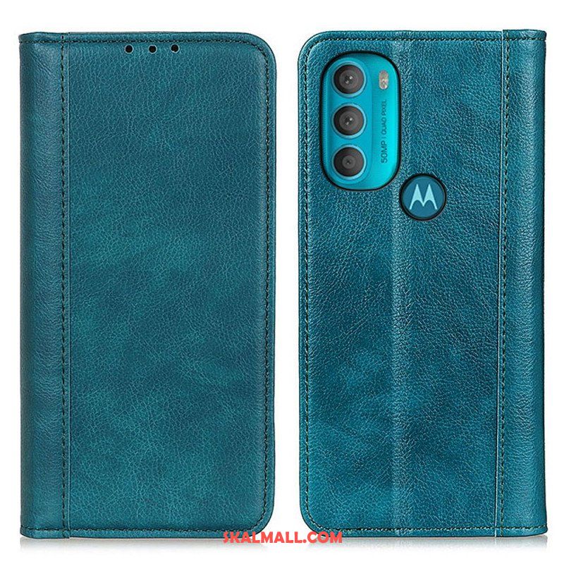 Folio-fodral Moto G71 5G Läderfodral Elegance Split Litchi Läder