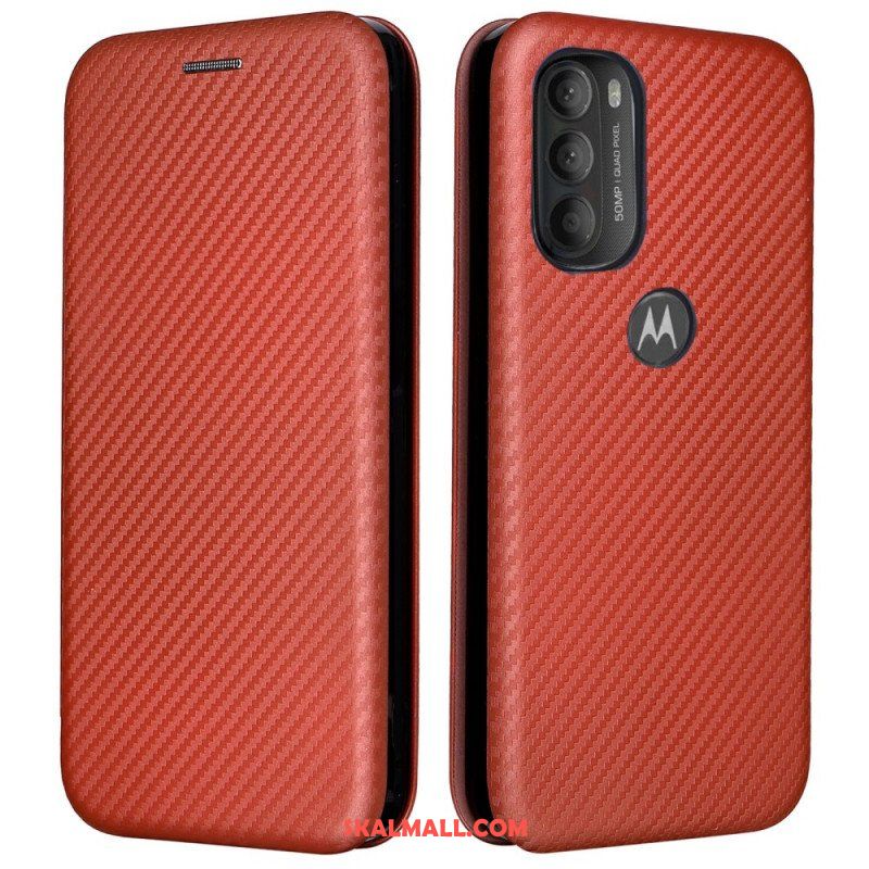 Folio-fodral Moto G71 5G Läderfodral Färgad Kolsilikon