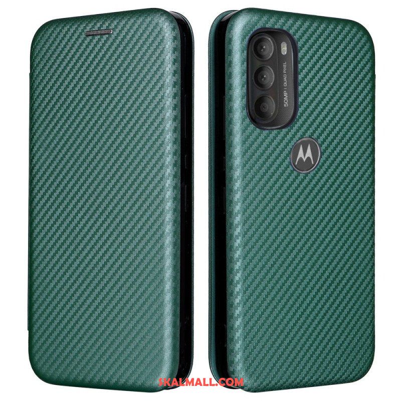 Folio-fodral Moto G71 5G Läderfodral Färgad Kolsilikon