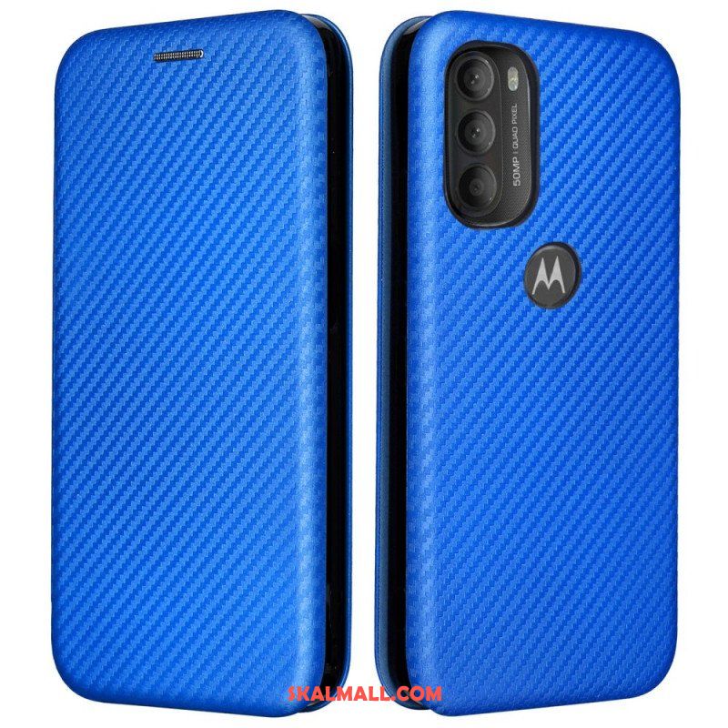 Folio-fodral Moto G71 5G Läderfodral Färgad Kolsilikon
