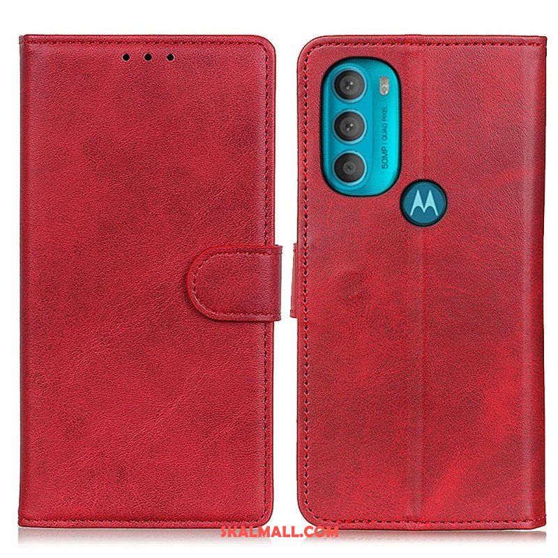 Folio-fodral Moto G71 5G Retro Matt Lädereffekt