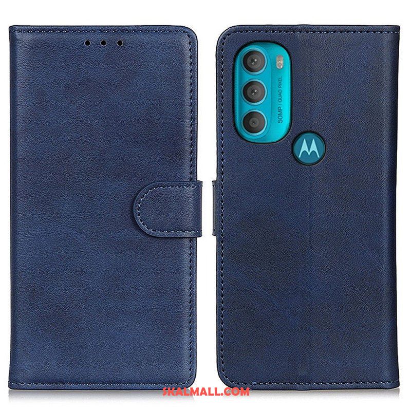 Folio-fodral Moto G71 5G Retro Matt Lädereffekt