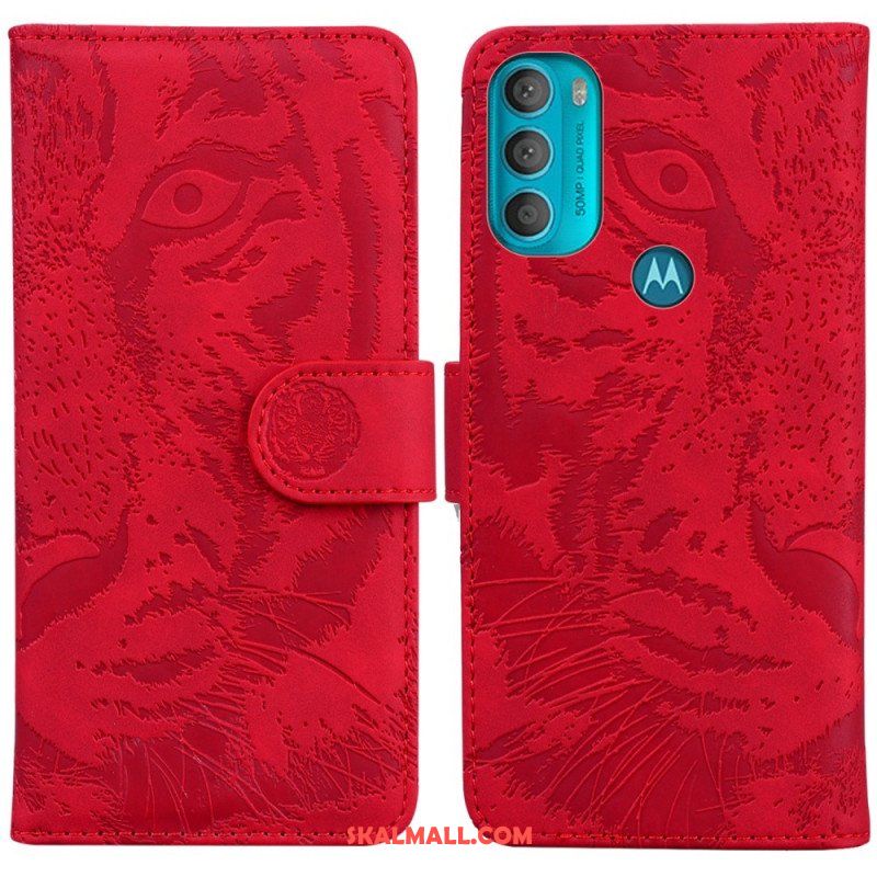 Folio-fodral Moto G71 5G Tiger Face Print