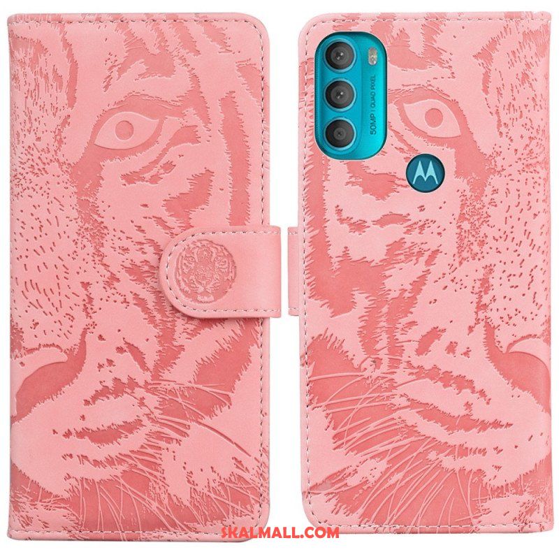 Folio-fodral Moto G71 5G Tiger Face Print