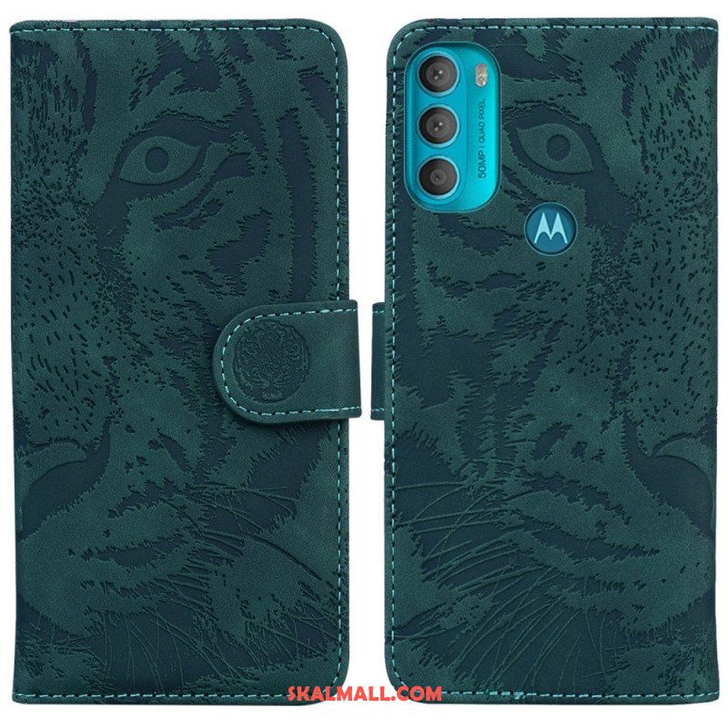 Folio-fodral Moto G71 5G Tiger Face Print